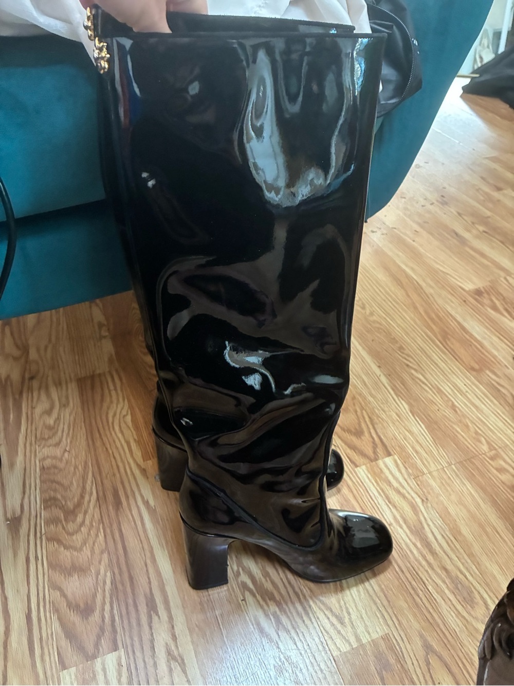 Black Patent Knee-High Fabrizio Viti Boots - Women